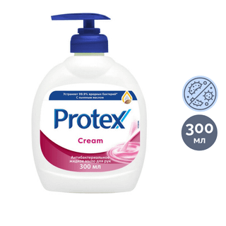Сұйық сабын Protex "Cream", бактерияға қарсы, мөлшерлегішпен, 300 мл / Сұйық сабындар