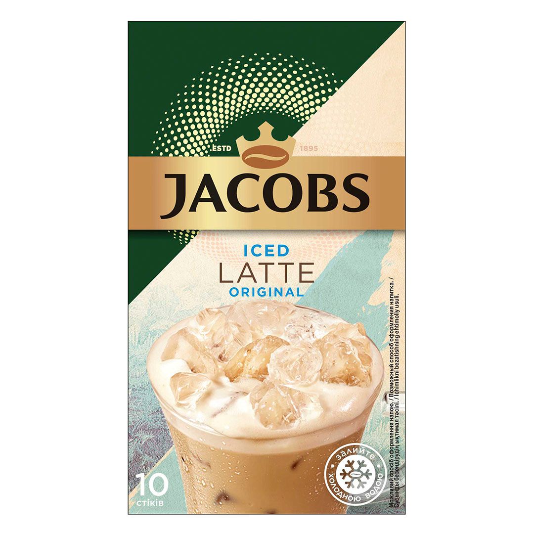 Кофейный напиток Jacobs Iced Latte Original 3в1, 215 гр, 10 пакетиков / Кофе порционный