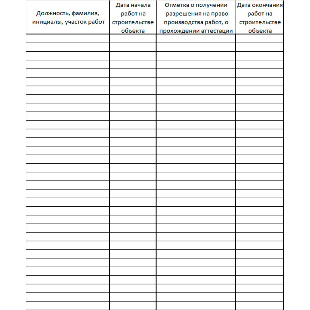 Журнал производства работ. Приложение В* СН РК 1.03-00-2011, А4, 28 листов, книжный вариант