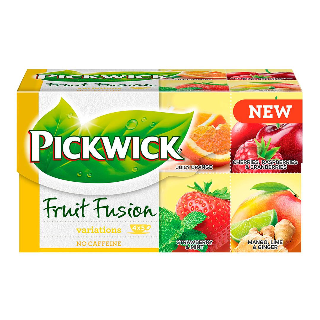 Шай Pickwick Fruit Fusion, жеміс-жидекті, 20 қалташа