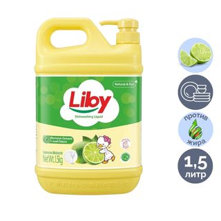 Ыдыс жууға арналған сұйықтық Liby "Лайм", 1500 мл / Тазалау құралдары
