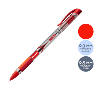 Гельді қалам Luxor "Neo Gel", 0,5 мм, қызыл, баға бір дана үшін / Автоматты емес гельді қаламдар