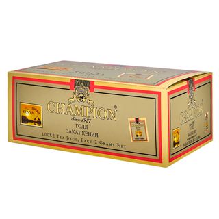 Чай Champion Gold "Закат Кении", черный, 100 пакетиков / Чай пакетированный