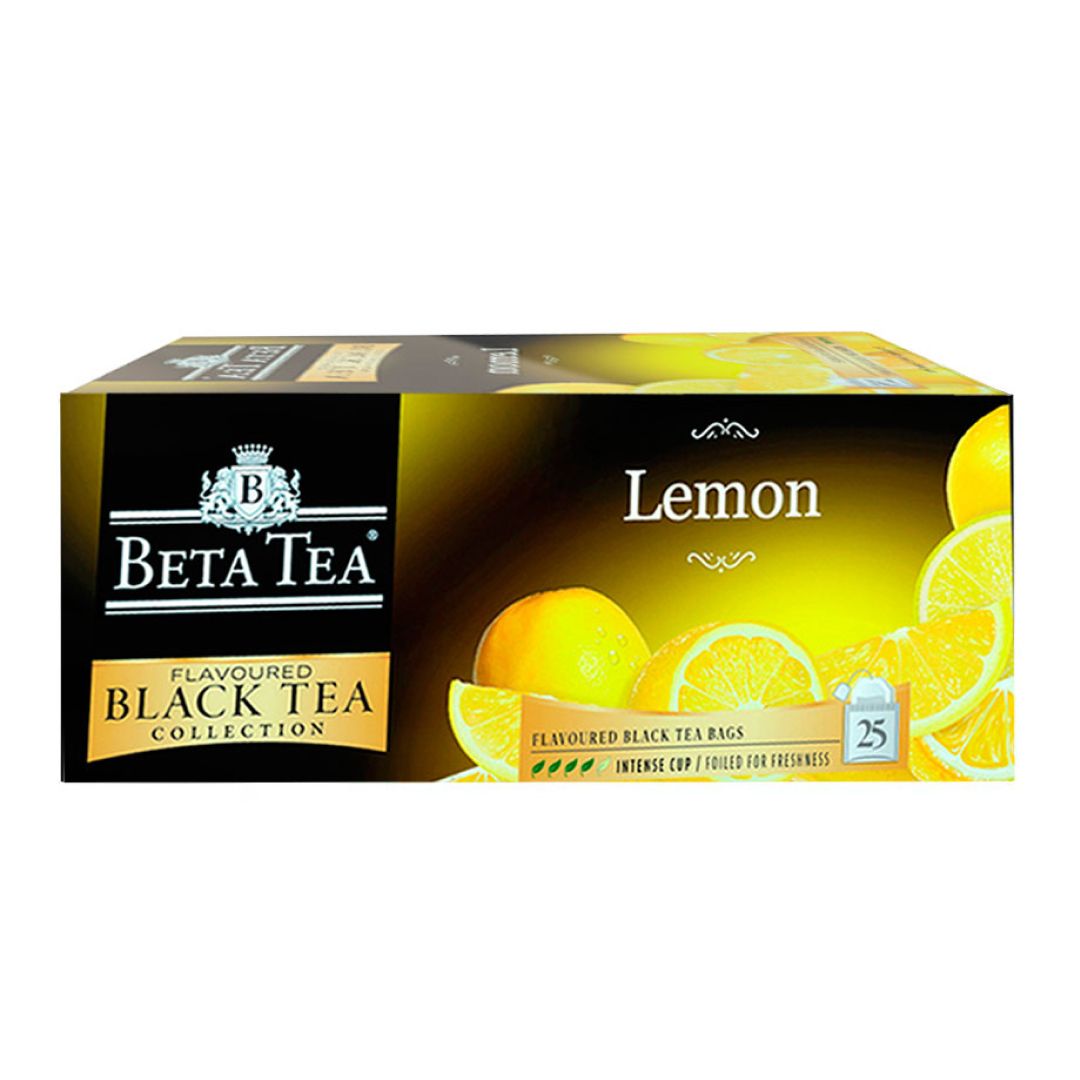 Чай Beta Tea "Лимон", черный, 25 пакетиков / Чай пакетированный
