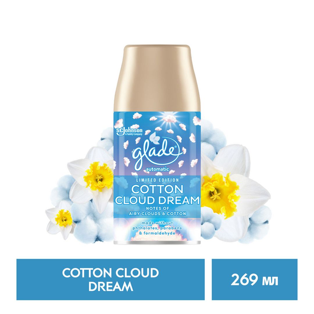 Сменные баллоны Glade "Воздушные облака и хлопок", 269 мл / Баллончики для диспенсеров №2