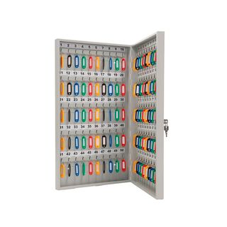 Ключница Aiko Key-100 на 100 ключей, 600*355*59 мм, с брелоками, серая / Шкафчики для ключей, брелоки