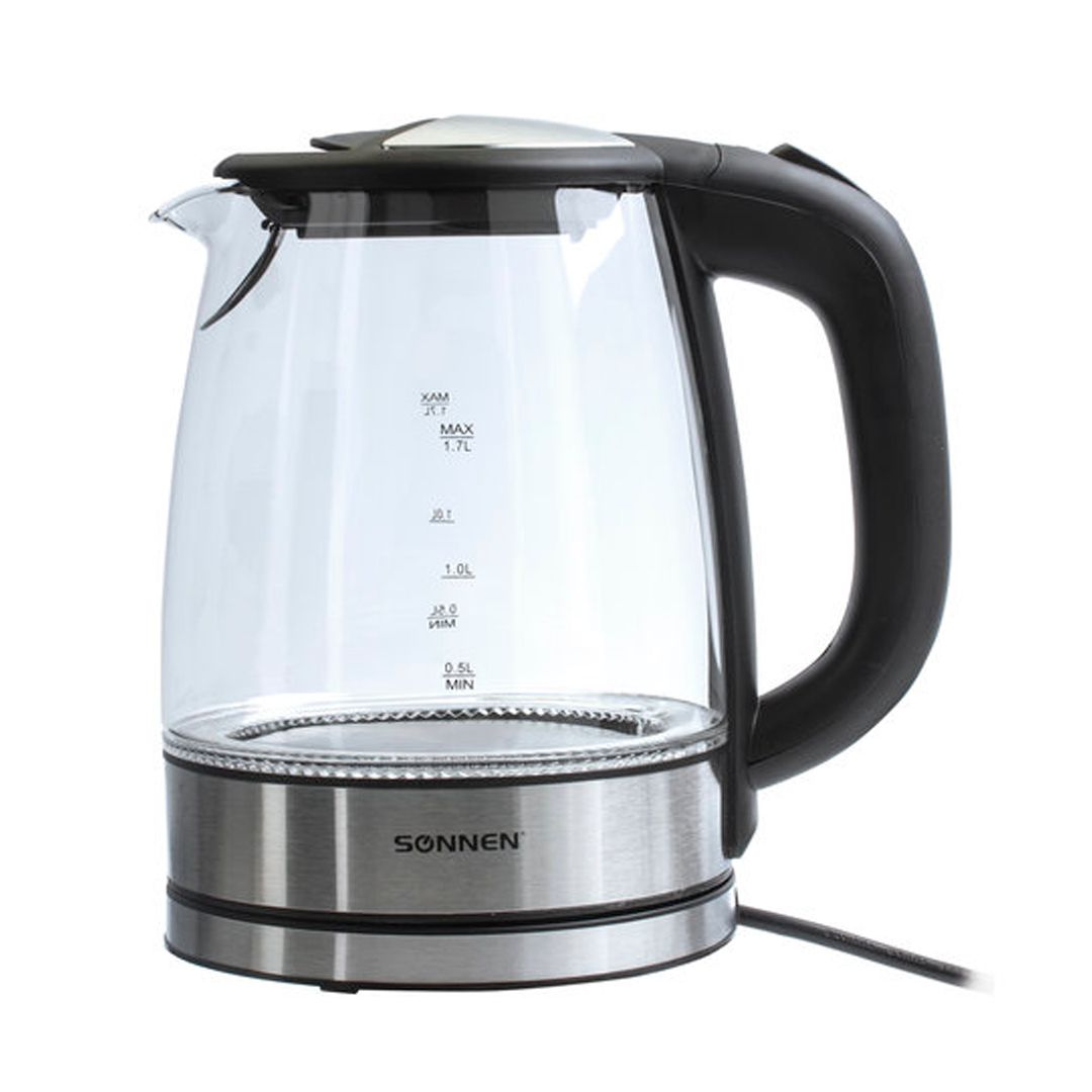 Электрический чайник Sonnen KT-1788, 1,7 л, металл, стекло / Чайники	