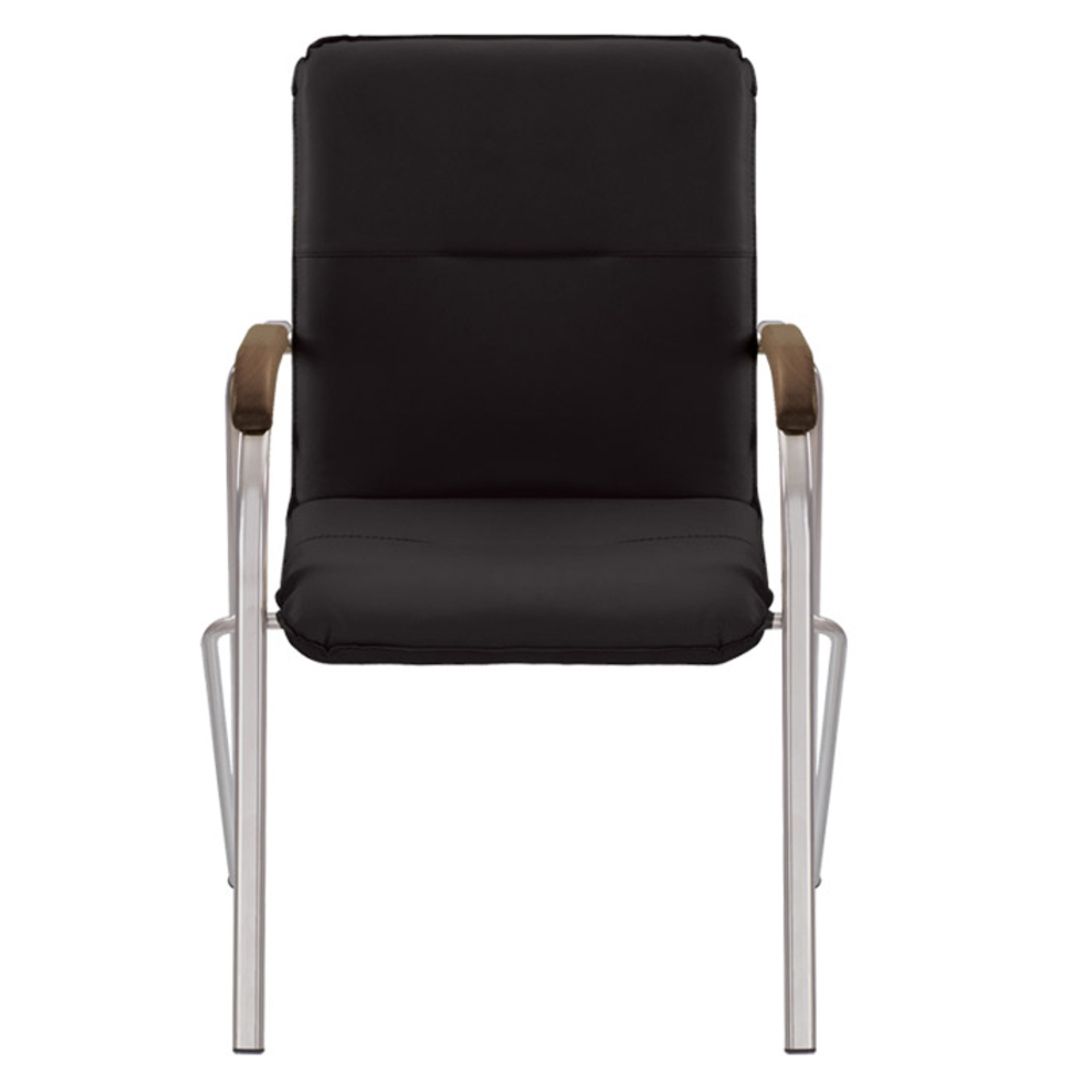 Кресло для посетителей SAMBA (BOX-4) RU V-14 1.043, искусственная кожа, черное / Кресла для персонала №3