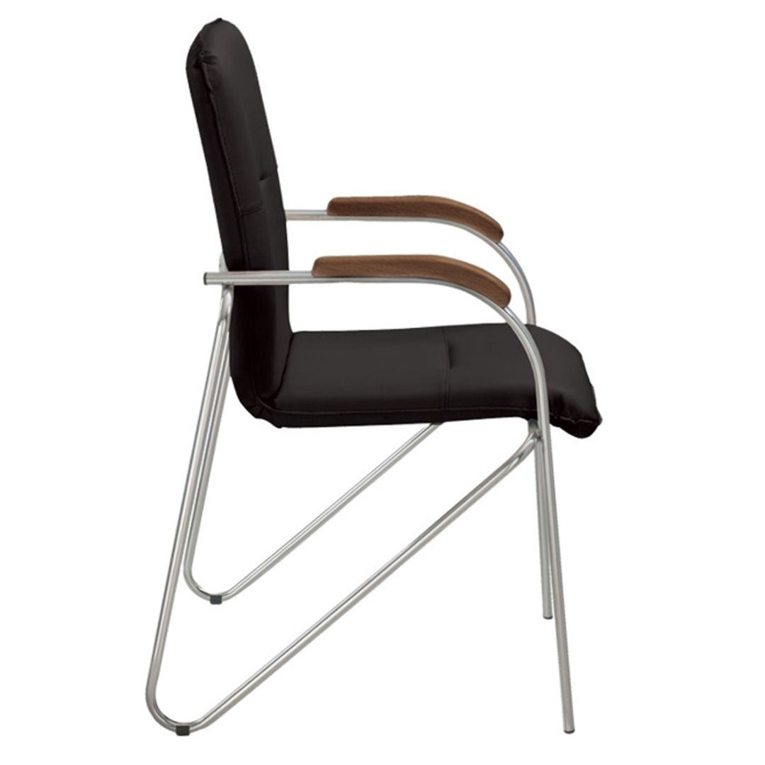 Кресло для посетителей SAMBA (BOX-4) RU V-14 1.043, искусственная кожа, черное / Кресла для персонала №2