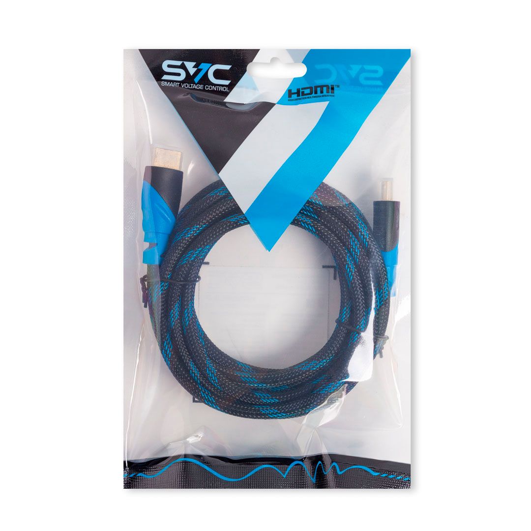 Интерфейсный кабель HDMI-HDMI SVC HR0300LB-P, 30В, 3 м, голубой