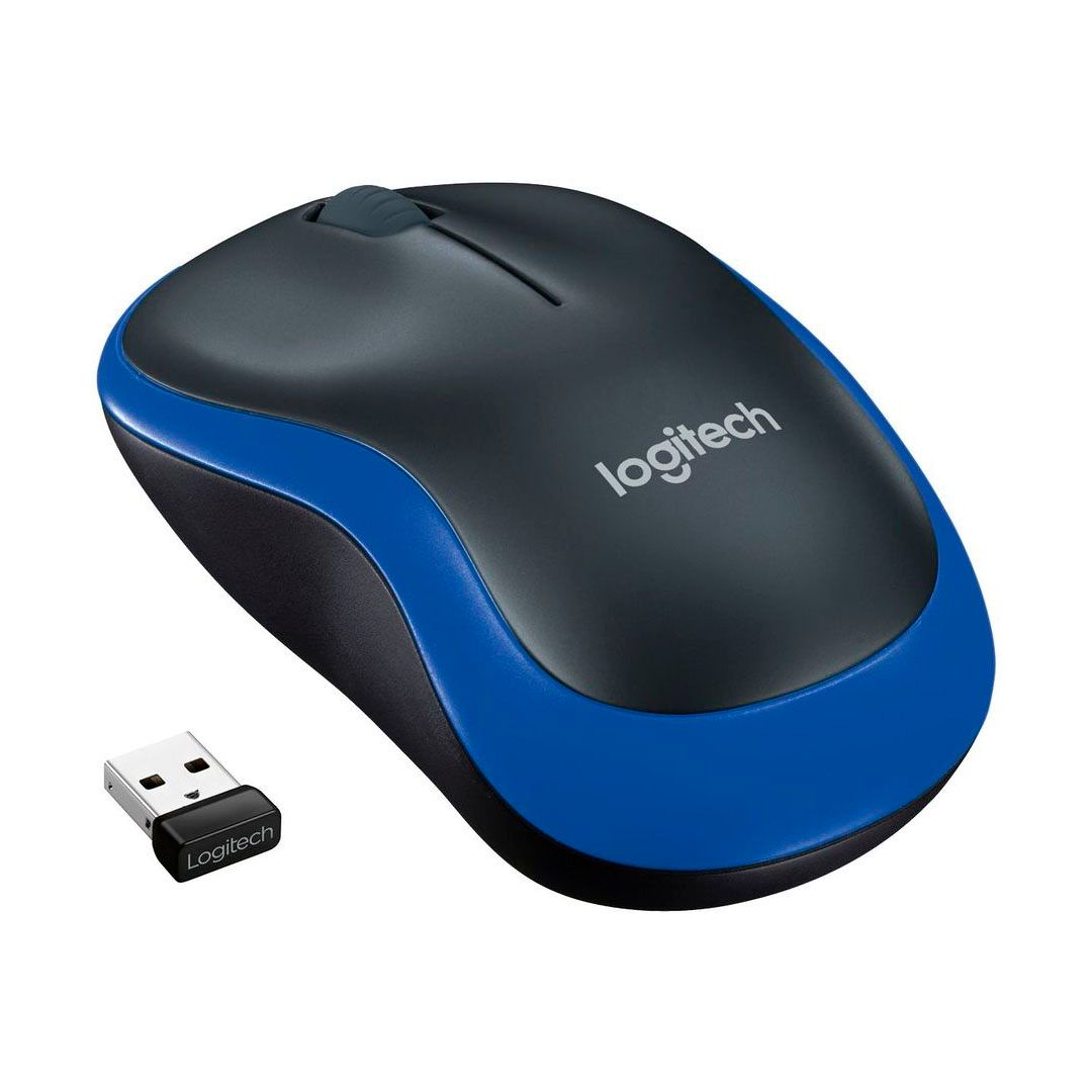 Мышь беспроводная Logitech M185, USB, 3 кнопки, 1000 dpi, синяя / Мыши беспроводные №3