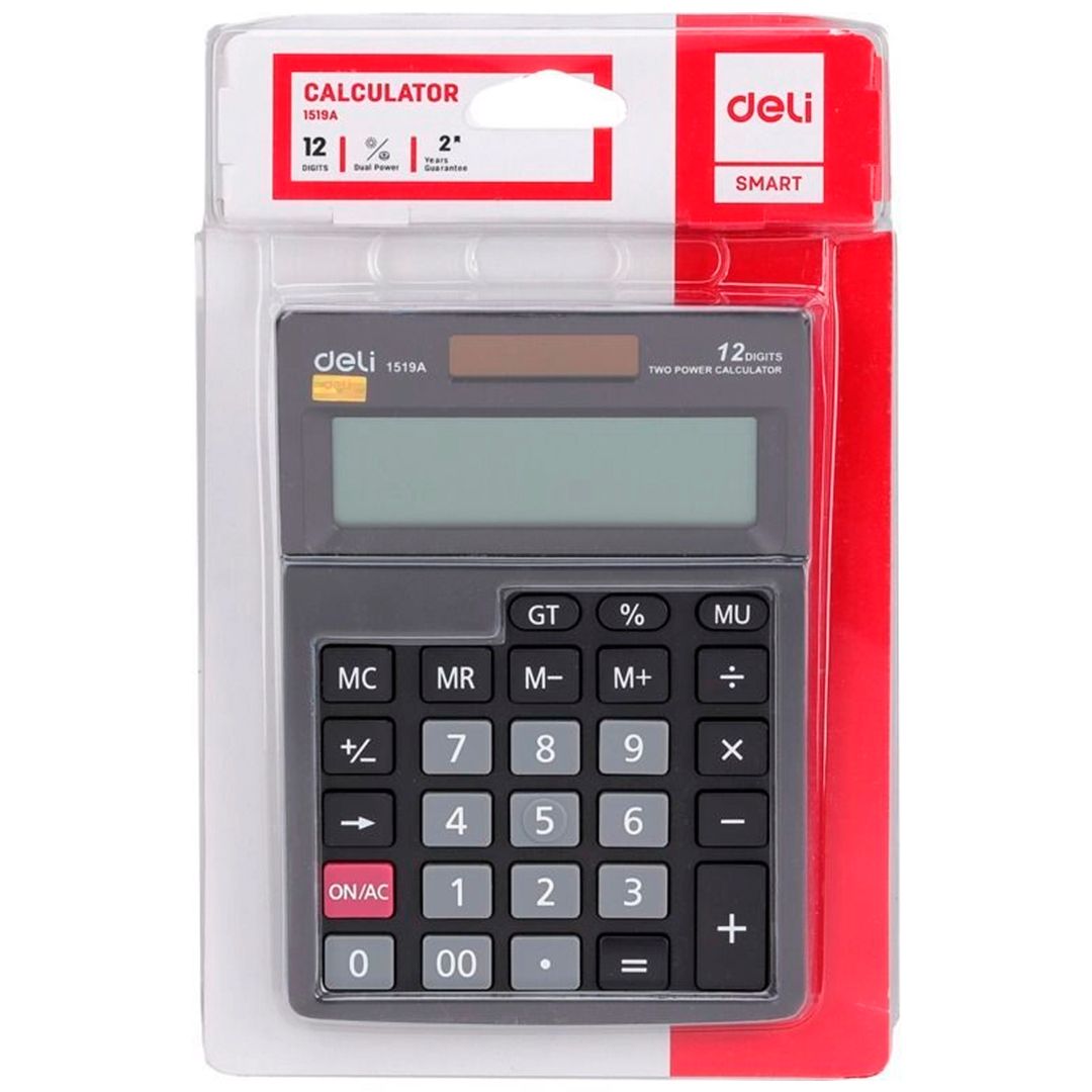 Калькулятор настольный Deli "1519A", 12 разрядов, 105*140*35 мм, черный / Калькуляторы настольные №2 oe.kz Калькулятор настольный Deli "1519A", 12 разрядов, 105*140*35 мм, черный / Калькуляторы настольные №2