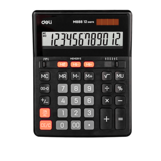 Үстел калькуляторы Deli "М888", 12 разрядты, 158*203*31 мм, қара / Үстел калькуляторлары