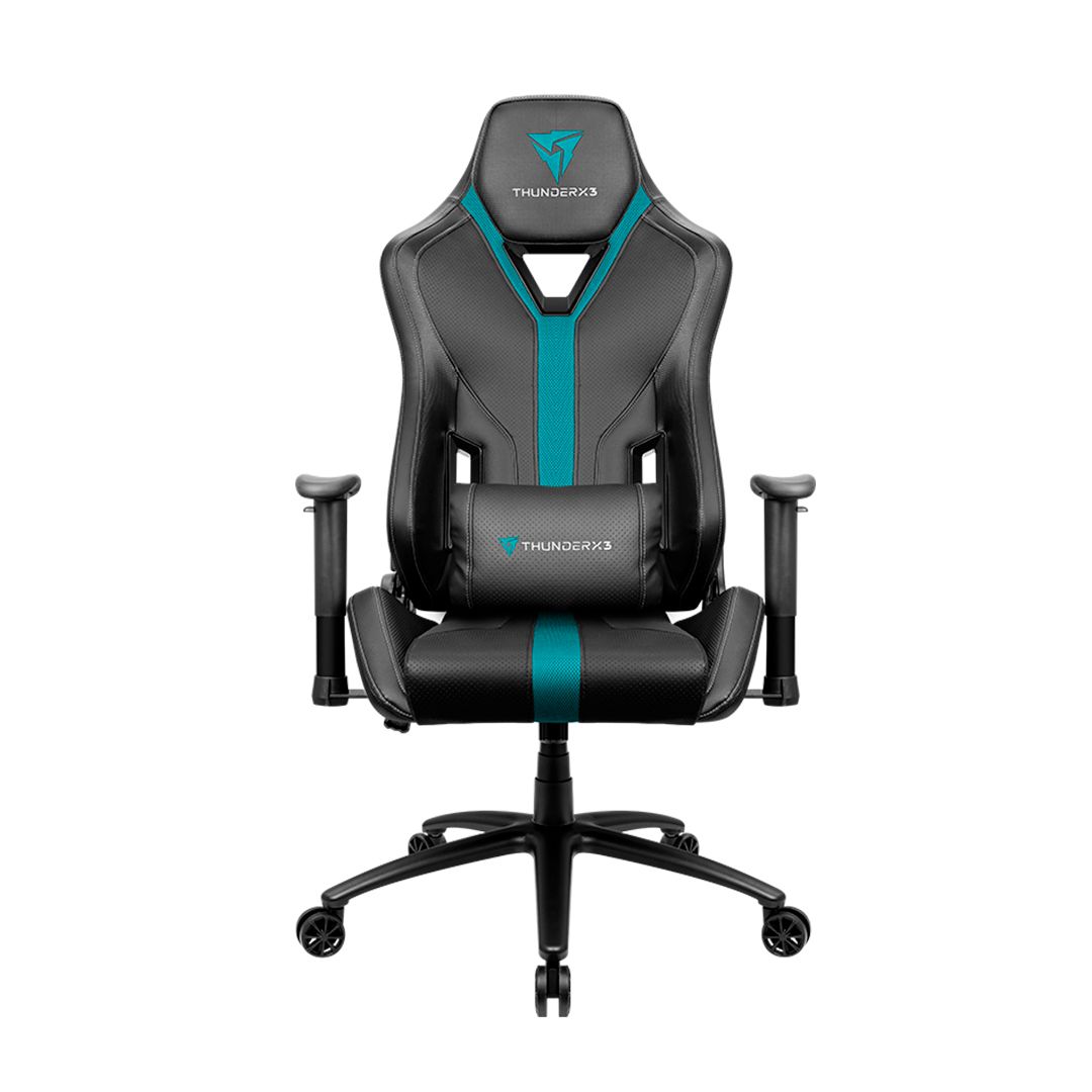 Игровое компьютерное кресло ThunderX3 YC3 BC, искусственная кожа, черно-голубой / Игровые кресла