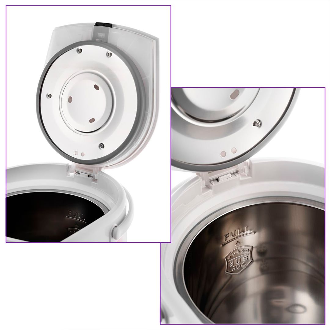 Термопот Kitfort КТ-2508-2, металл/пластик, 4 литра, 2200–2600 Вт, белый / Термопоты	 №4