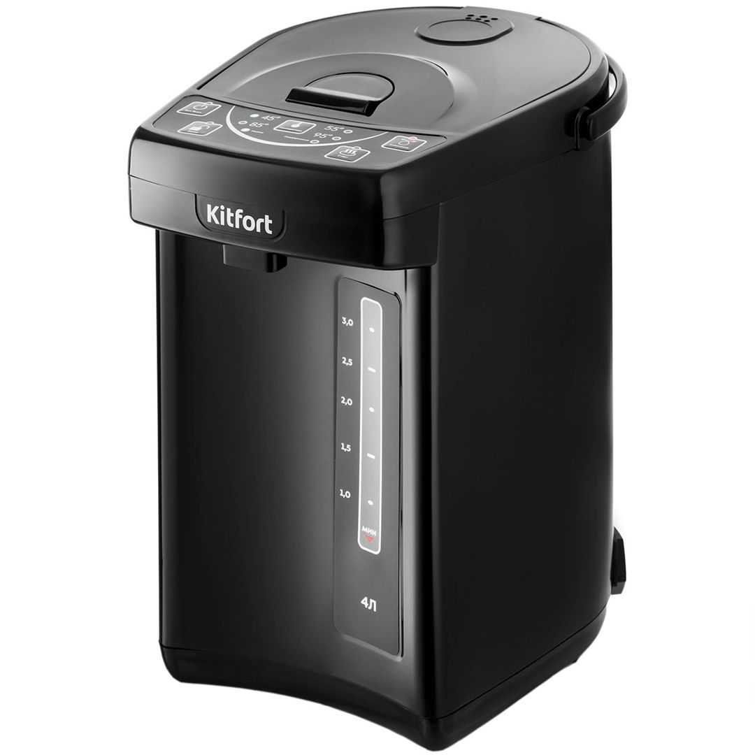 Термопот Kitfort КТ-2508-1,  металл/пластик, 4 литра, 2200–2600 Вт, черный / Термопоты	