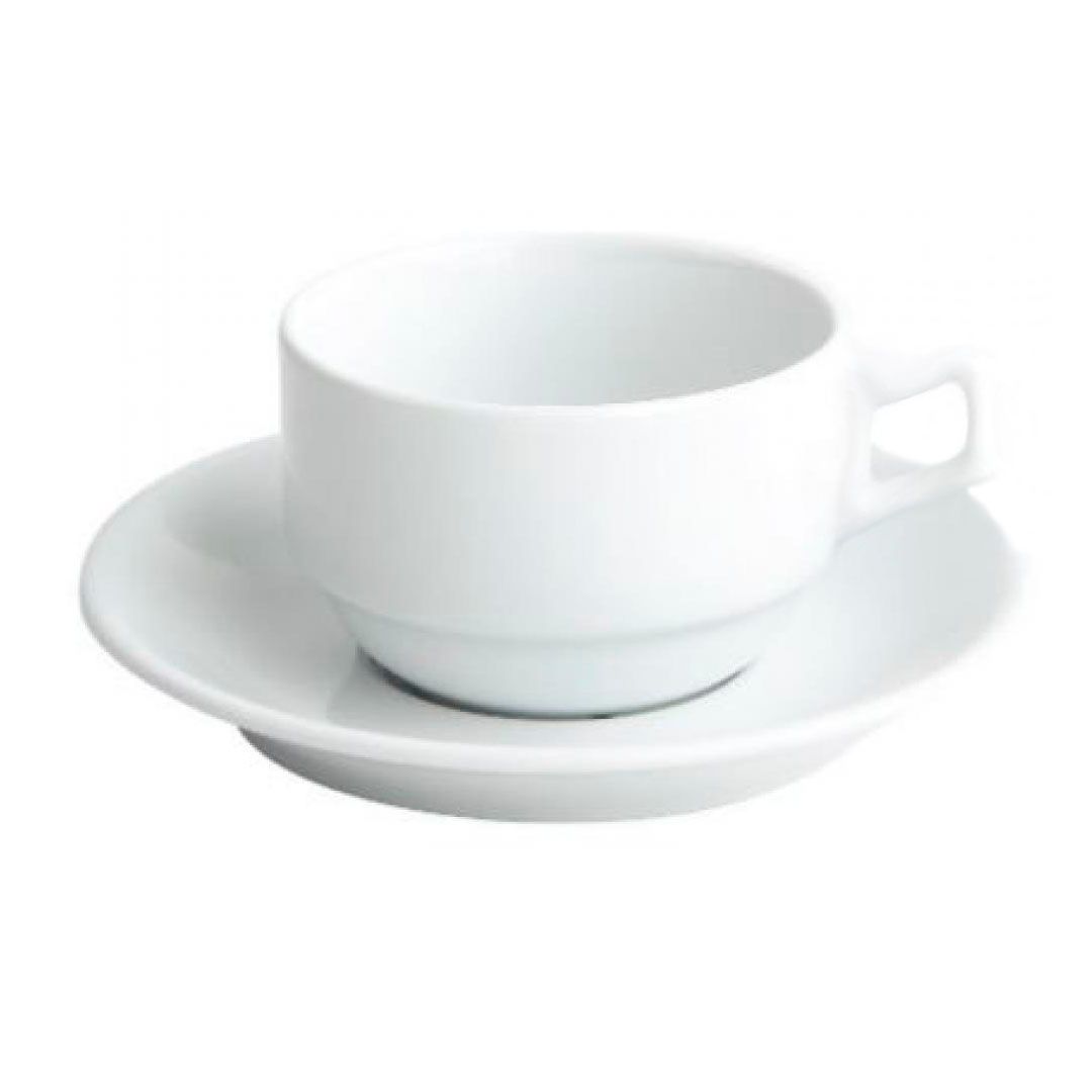 Чайная пара Restaurant, 210 мл, порцелан, белая / Посуда столовая