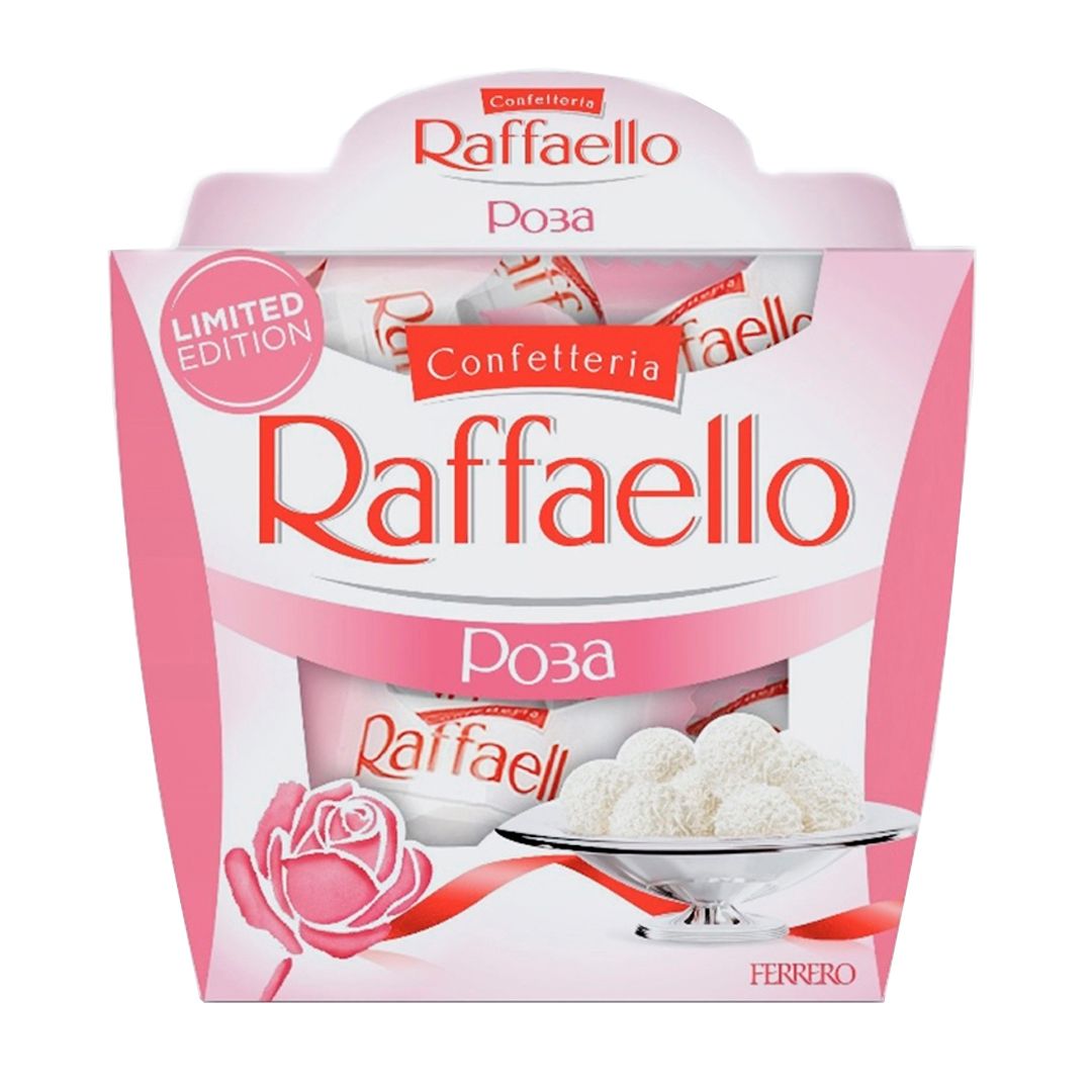 Конфеты Raffaello "С миндальным орехом", с ароматом розы, 150 гр  / Шоколад