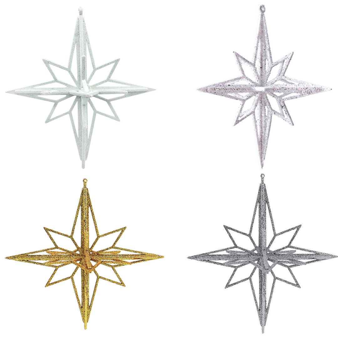 Декор Ромб с блеском, 12 см, ассорти / Елочные украшения