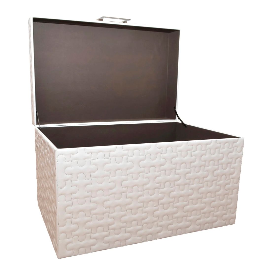 Сундук "Puzzle", маленький, белый, 50*35,5*35 см / Вешалки №2