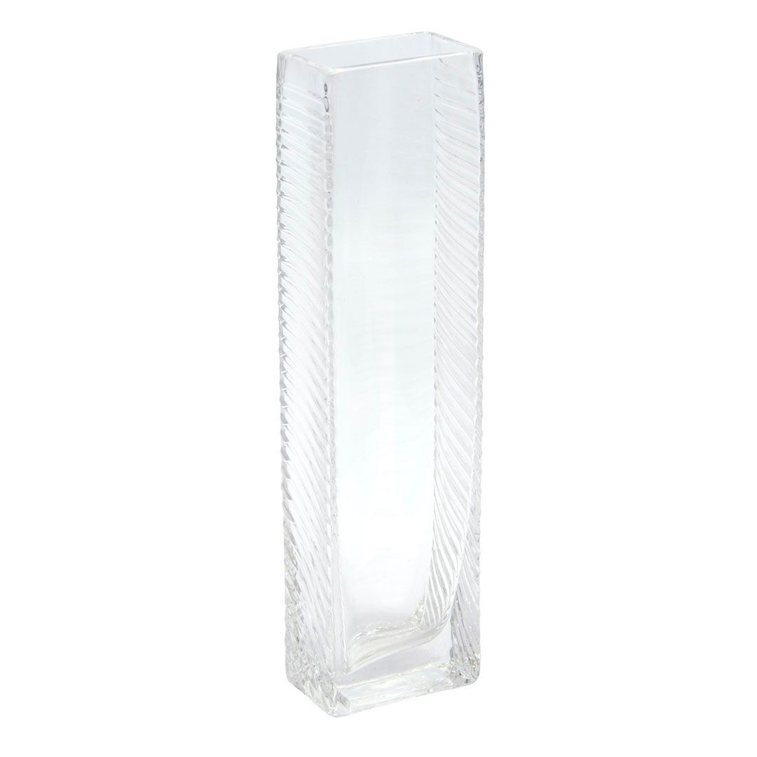 Ваза стеклянная, прозрачная, 29*7 см / Декоративные вазы	
