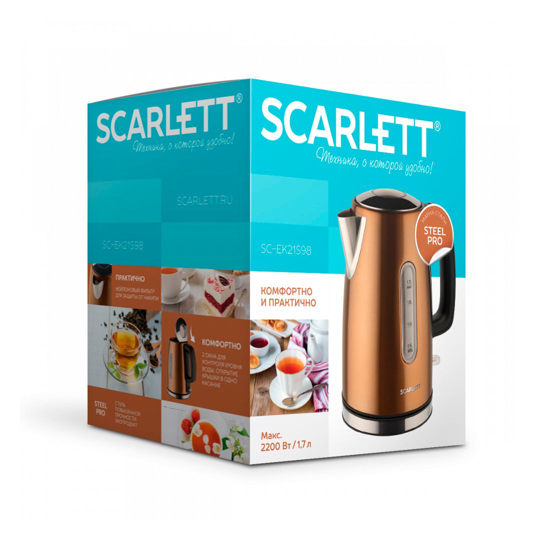 Электрический чайник Scarlett SC-EK21S98, 1,7 л, бронзовый / Чайники	 №4