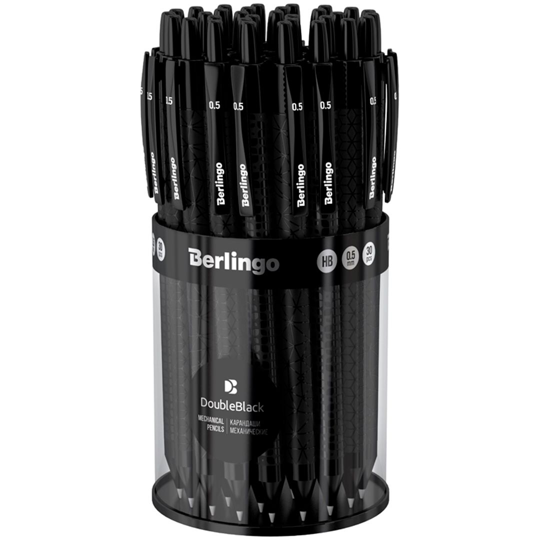 Карандаш механический Berlingo "Doubleblack", 0,5 мм, HB, с ластиком, ассорти / Карандаши механические №4