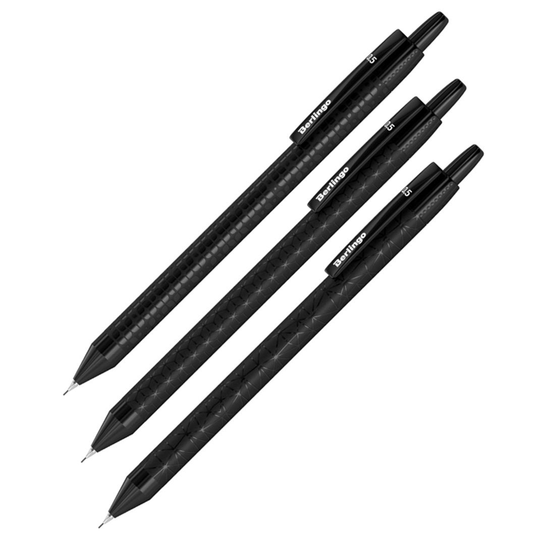 Карандаш механический Berlingo "Doubleblack", 0,5 мм, HB, с ластиком, ассорти / Карандаши механические №2