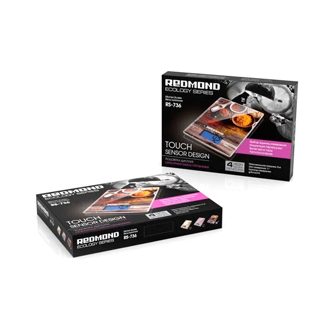 Весы кухонные Redmond RS-736, электронные, стекло, до 8 кг, специи / Весы кухонные №3