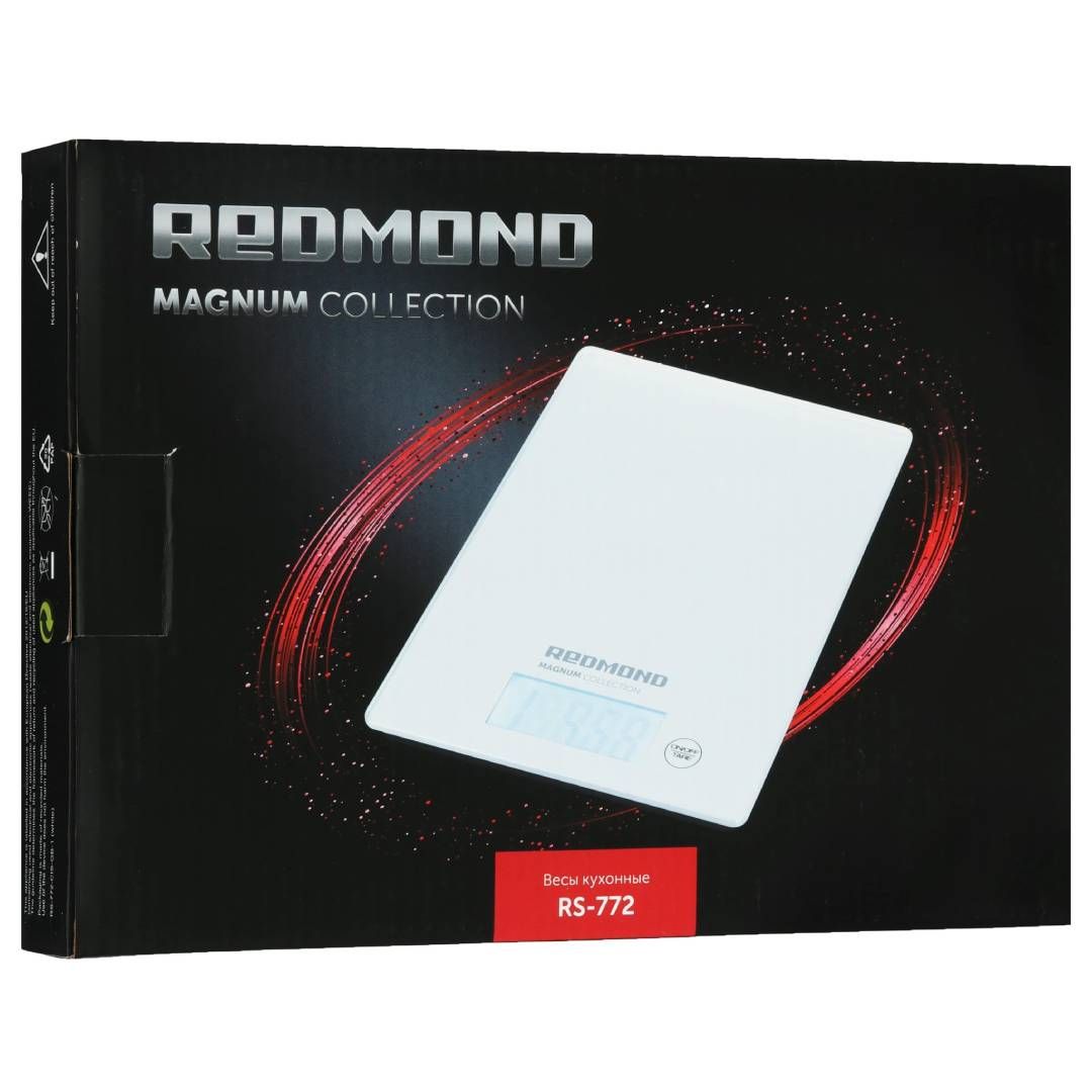 Весы кухонные Redmond RS-772, электронные, стекло, до 8 кг, белые / Весы кухонные №3