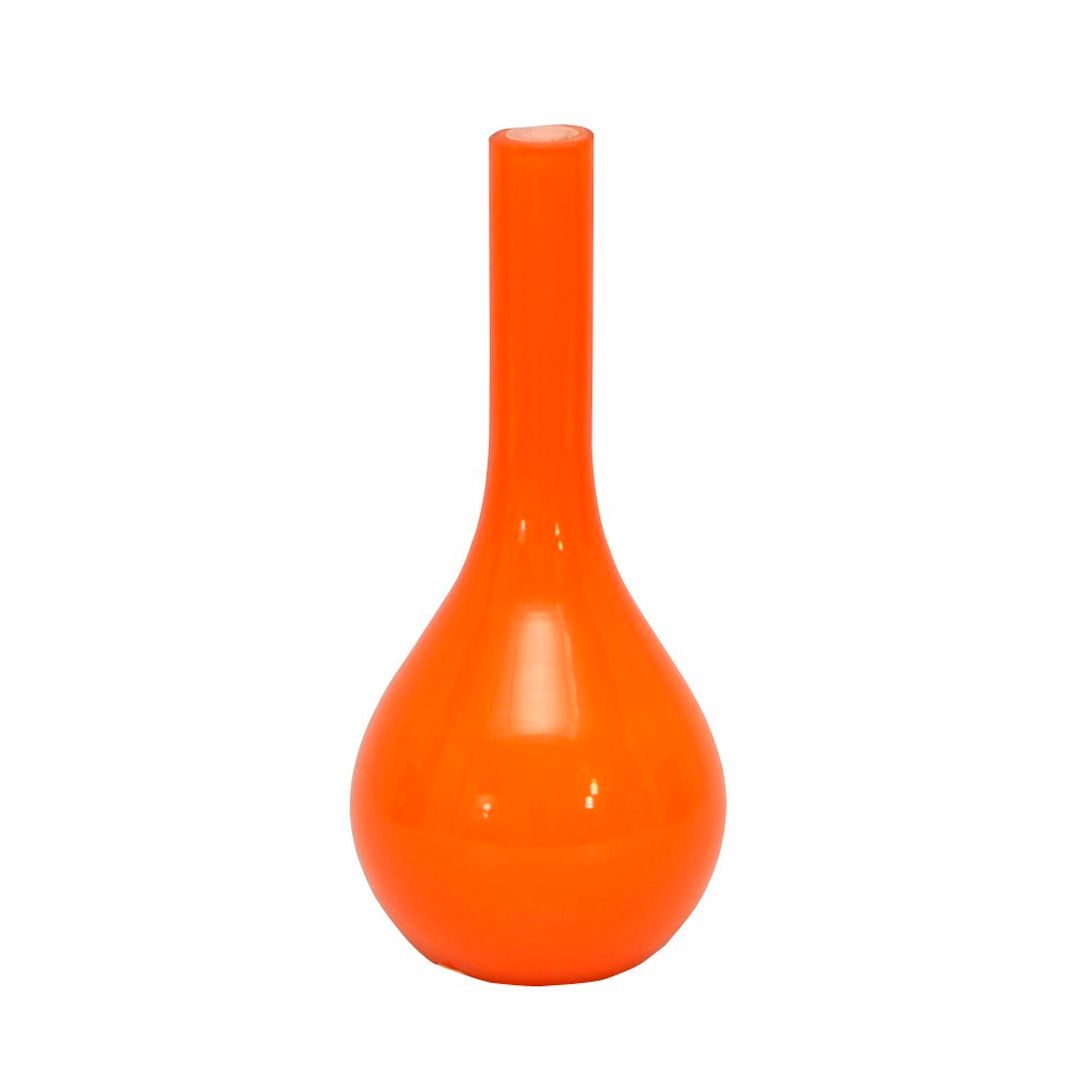 Ваза стеклянная, оранжевая, 18 см / Декоративные вазы	