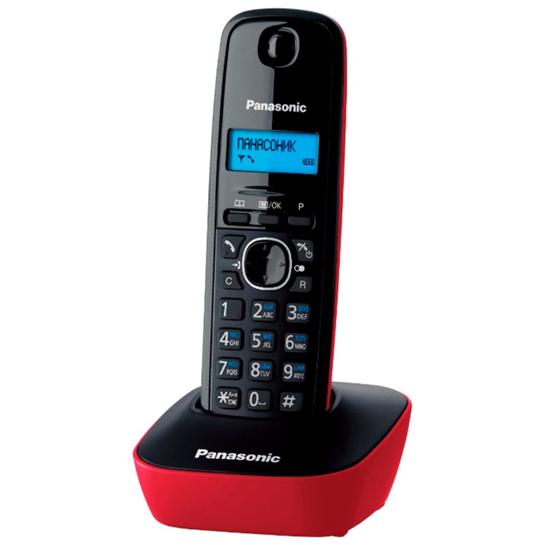 Dect телефон Panasonic KX-TG1611RUR, черный/красный