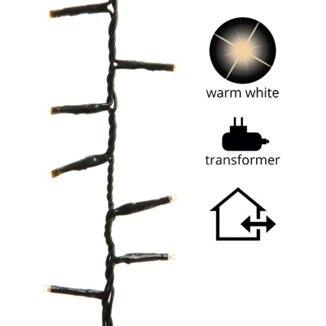 Гирлянда-цепочка, общая длина 16 м, тепло-белый, кабель зеленый / Электрогирлянды №2