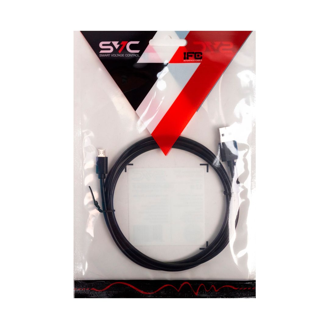 Интерфейсный кабель SVC USB-PV0120BK-P, USB - micro USB, 1,2 м, черный