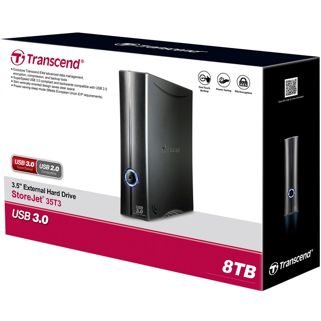 Жесткий диск 8 TB, Transcend "StoreJet 35T3", 3,5", USB 3.0, HDD, черный / Внешние жесткие диски №2