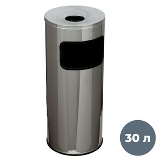 Металл қоқыс жәшігі "Титан" күлге арналған ыдыспен, 250*250*600 мм, 30 л, хром / Қоқыс жәшіктері