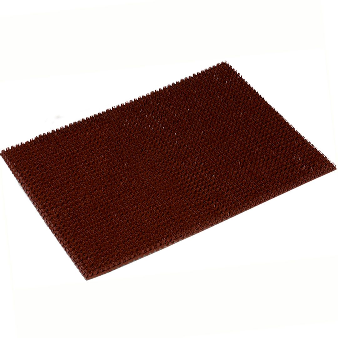 Коврик входной Vortex "Травка", на противоскользящей основе, размер 600*900 мм, темно-коричневый / Коврики входные