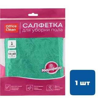 Салфетка для пола OfficeClean "Премиум", микрофибра, размер 50*60 см, зеленая / Тряпки для пола