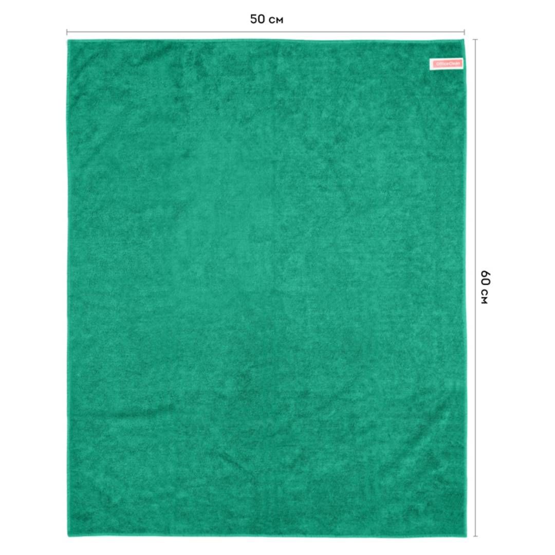 Салфетка для пола OfficeClean "Премиум", микрофибра, размер 50*60 см, зеленая / Тряпки для пола №4