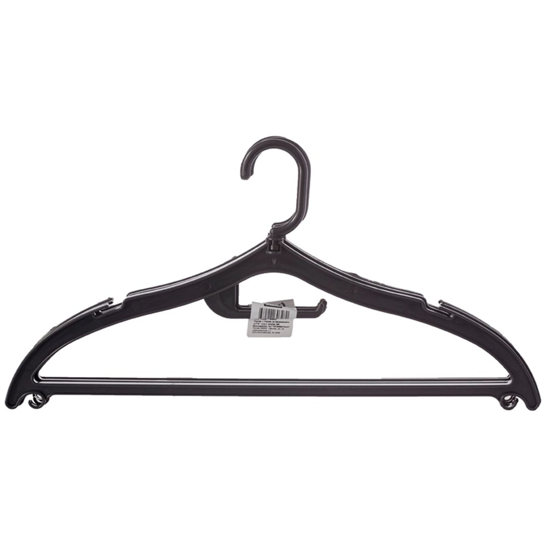 Вешалки для одежды OfficeClean, пластиковая, 3 шт в уп., размер 46-50, плоская, крючки, цвет черный / Вешалки