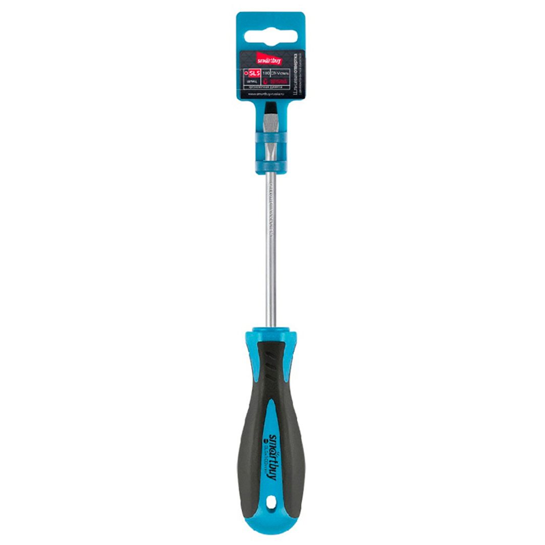 Отвертка шлицевая Smartbuy SL5*100, эргономичная 2-компон. рукоятка, намагн. наконечник / Измерительный инструмент