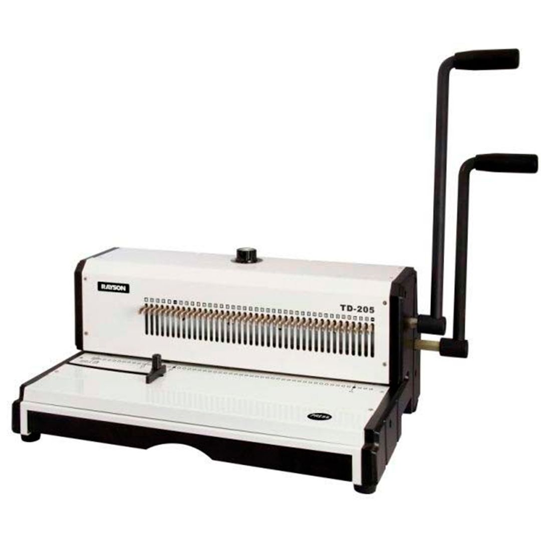 Переплетная машина Rayson TD-205, металлическая пружина 3:1, переплет 120 листов, пробивка 20 листов / Переплетные машины