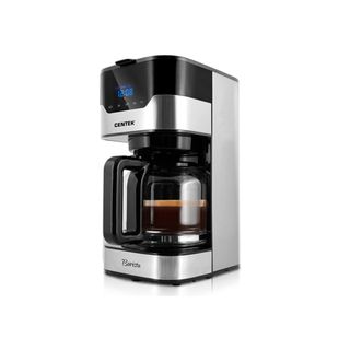 Кофеқайнатқыш Centek CT-1145, тамшылы, 1,5 л, қара-күміс / Кофеқайнатқыштар