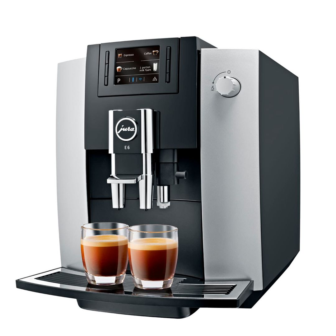 Кофемашина Jura E6 Platin, зерновой, черная/серебро / Кофемашины	 №2