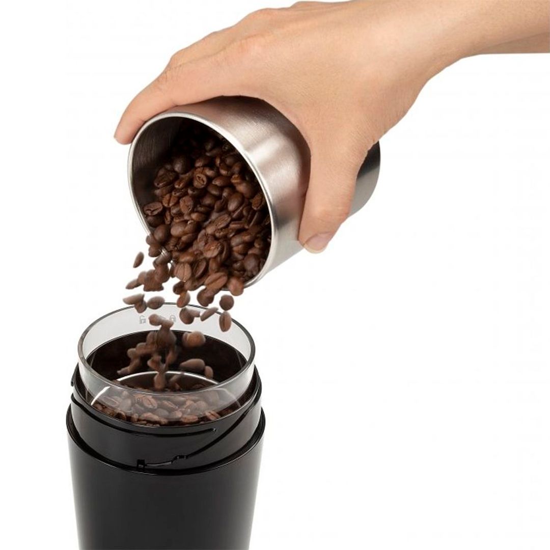 Кофемолка DeLonghi KG200, 170 Вт, вместимость 90 г, черная / Кофемолки №2 oe.kz Кофемолка DeLonghi KG200, 170 Вт, вместимость 90 г, черная / Кофемолки №2