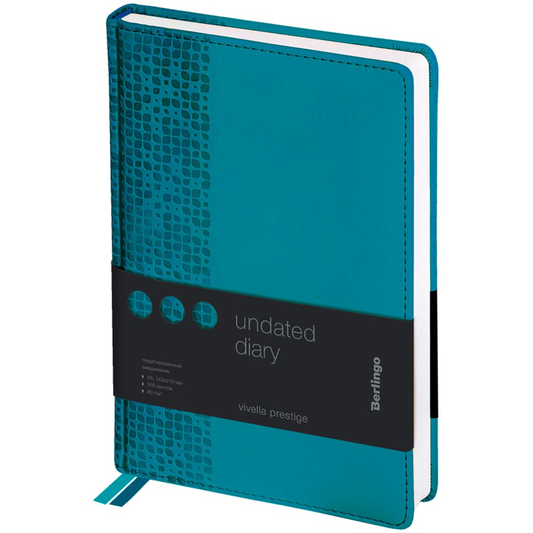 Ежедневник недатированный Berlingo "Vivella Prestige", А5, 160 л, аквамарин / Ежедневники недатированные №2