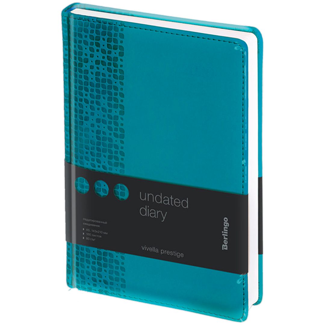 Ежедневник недатированный Berlingo "Vivella Prestige", А5, 160 л, аквамарин / Ежедневники недатированные №10