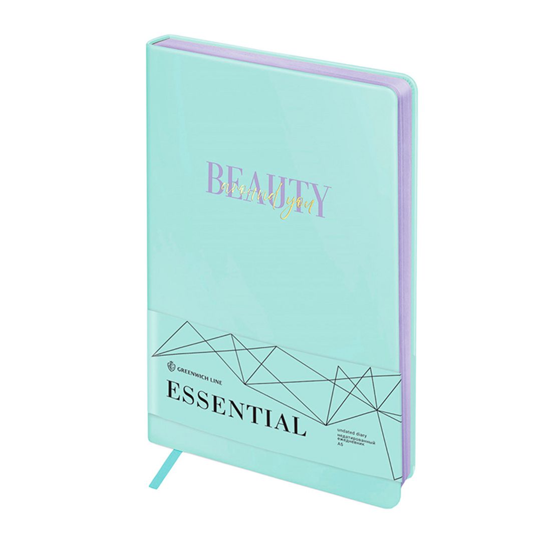 Ежедневник недатированный Greenwich Line "Essential. Mint", A5, 136 л., кожзам, цв. срез / Ежедневники недатированные №2