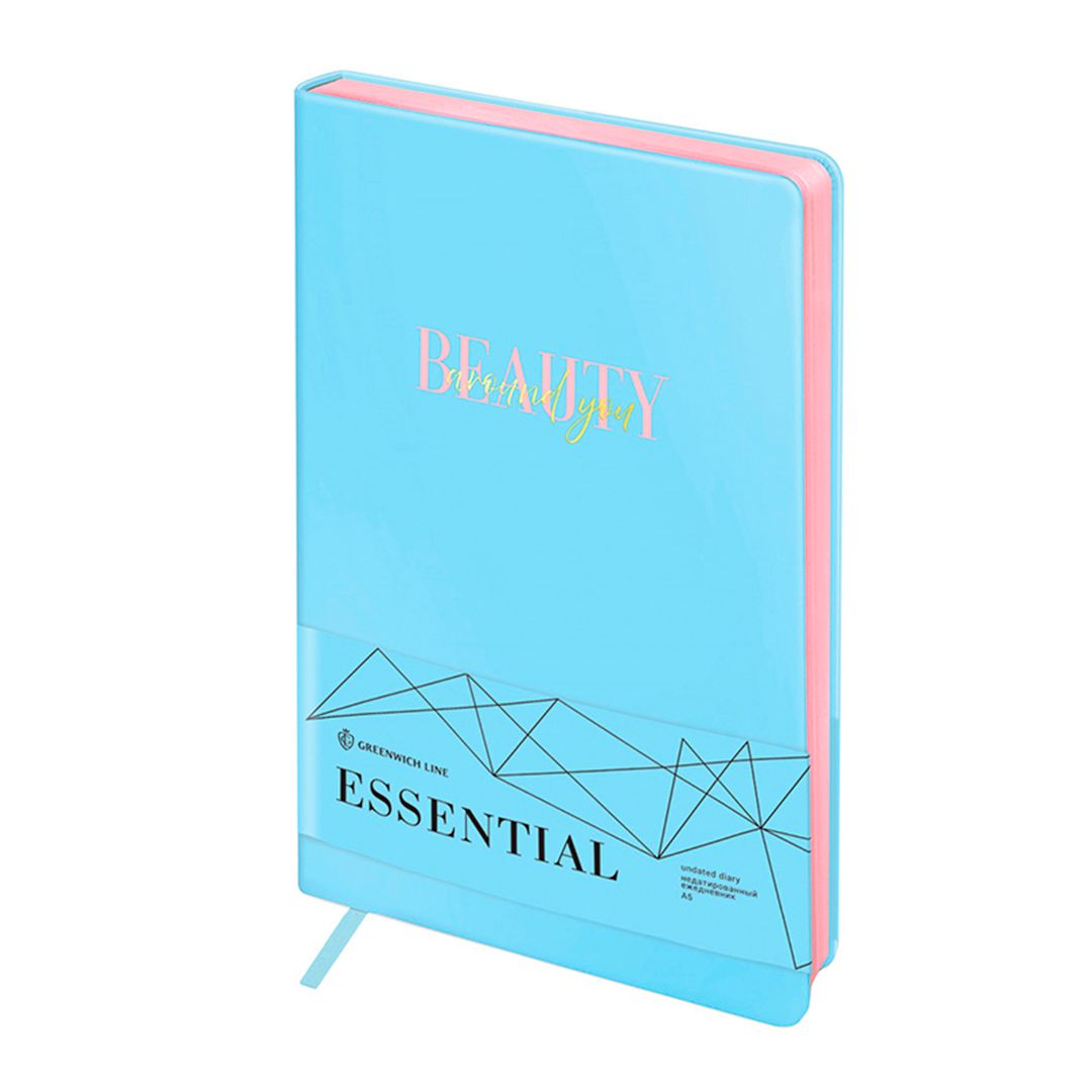 Ежедневник недатированный Greenwich Line "Essential. Blue", A5, 136 л., кожзам, цв. срез / Ежедневники недатированные №2