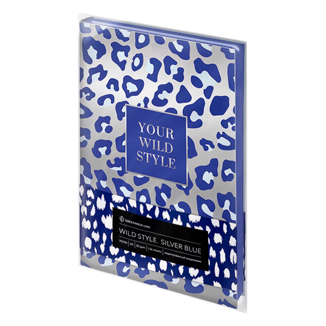 Ежедневник недатированный Greenwich Line "Vision. Wild style. Silver blue", A5, 136 л., кожзам / Ежедневники недатированные №10
